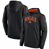 Men's Cincinnati Bengals Black Sideline Stack Performance Pullover Hoodie,baseball caps,new era cap wholesale,wholesale hats